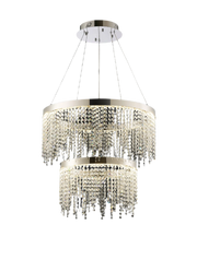 Bano 2/3 Tier Crystal LED Chandelier - Chrome/Gold