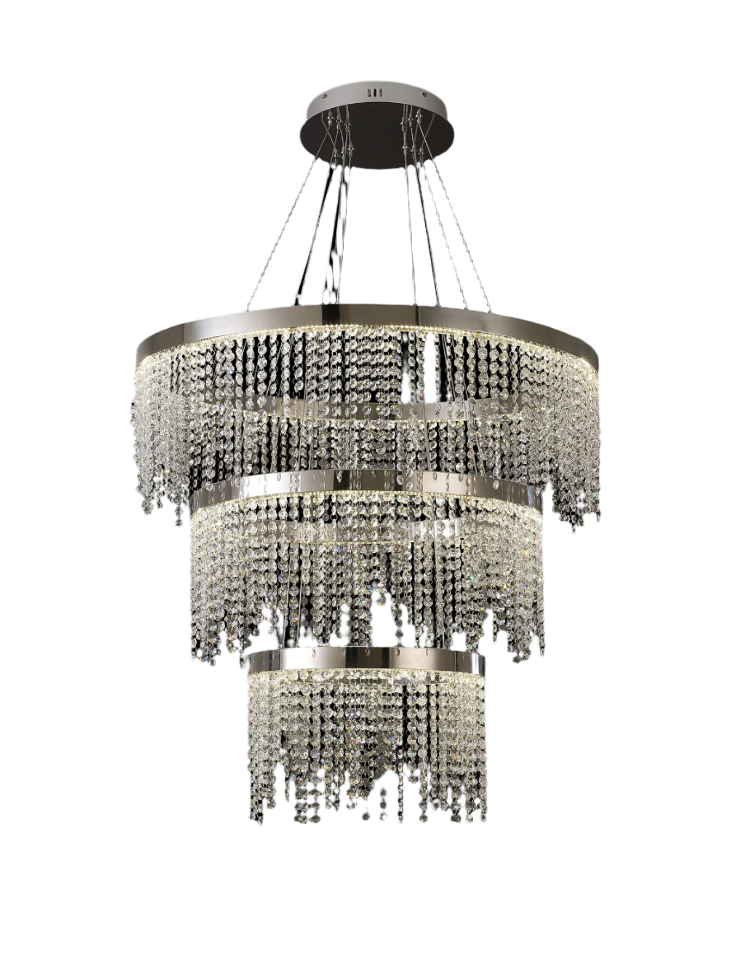 Bano 2/3 Tier Crystal LED Chandelier - Chrome/Gold