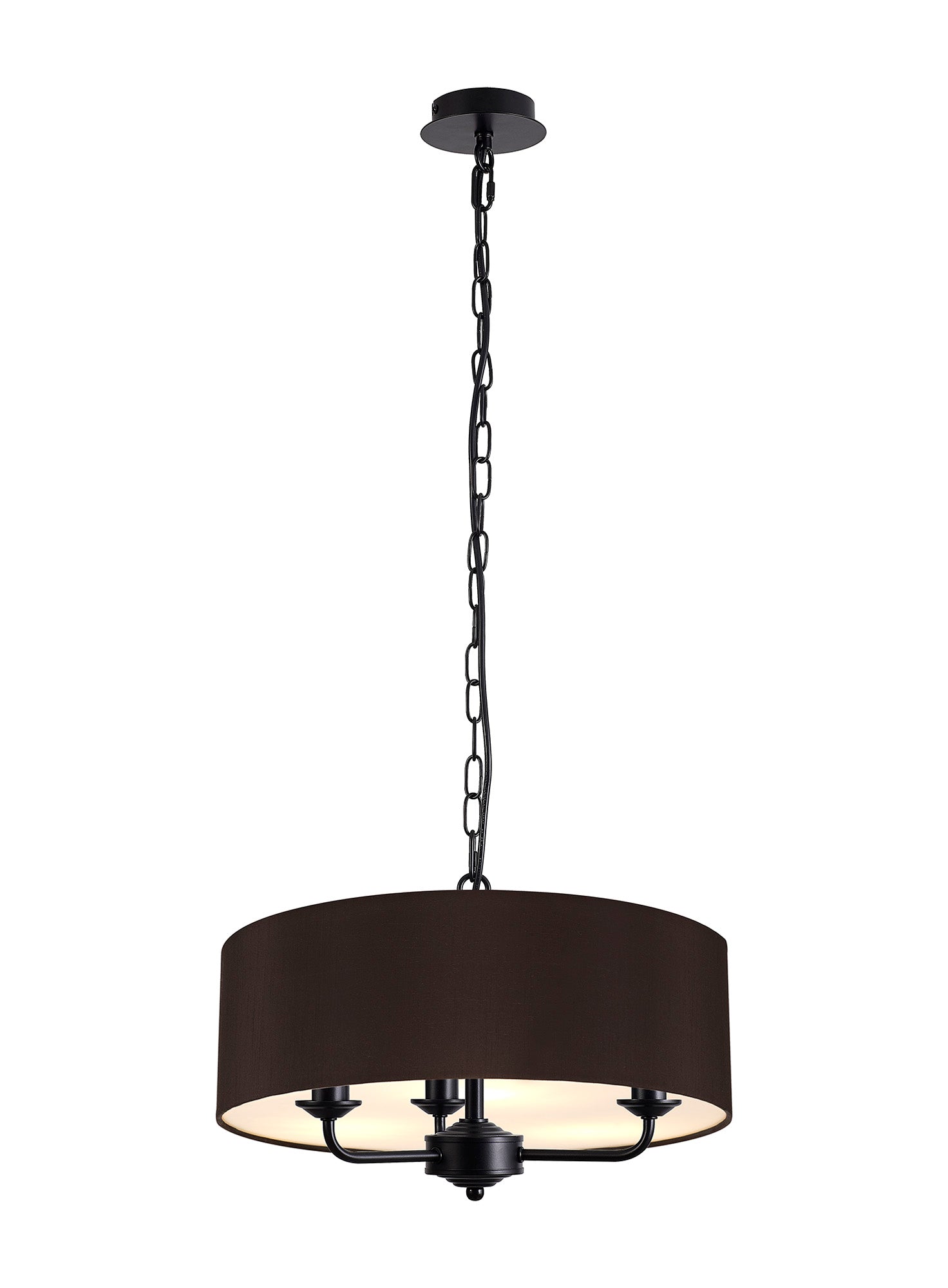 Banyan 3 Light Hanging Shade Lights Various Colurs, Faux Silk Shade, IP20