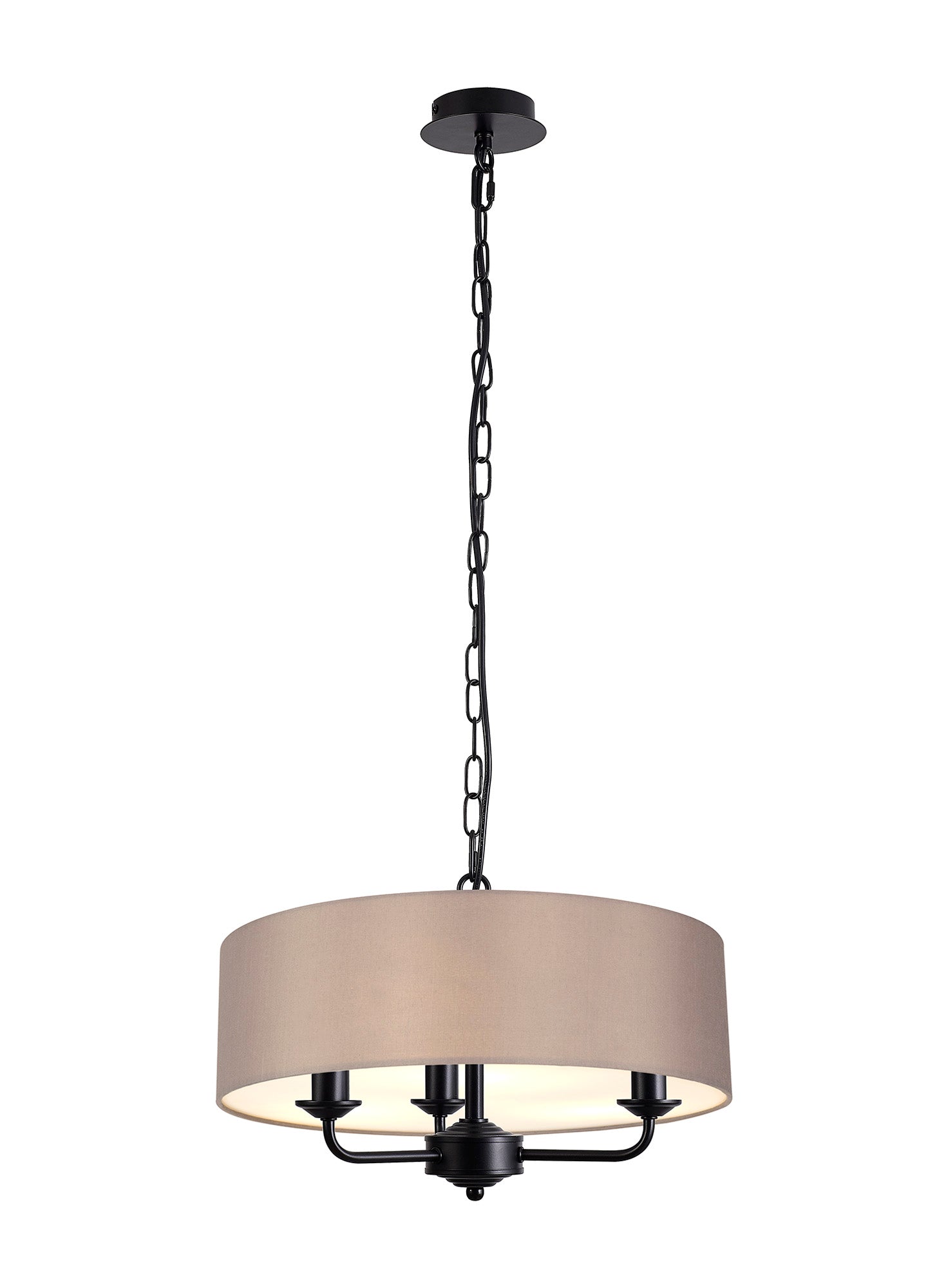 Banyan 3 Light Hanging Shade Lights Various Colurs, Faux Silk Shade, IP20