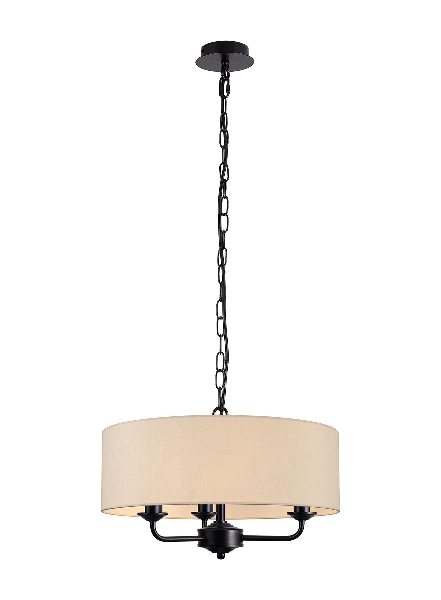 Banyan 3 Light Hanging Shade Lights Various Colurs, Faux Silk Shade, IP20