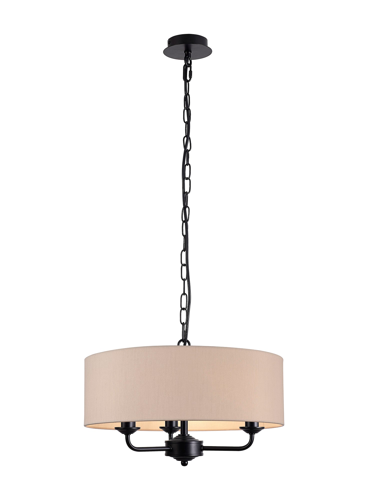 Banyan 3 Light Hanging Shade Lights Various Colurs, Faux Silk Shade, IP20
