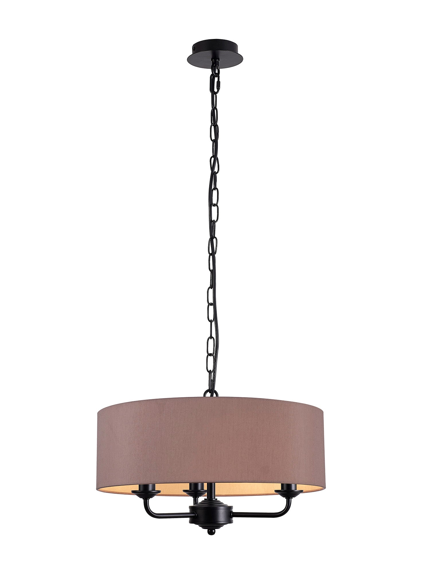 Banyan 3 Light Hanging Shade Lights Various Colurs, Faux Silk Shade, IP20