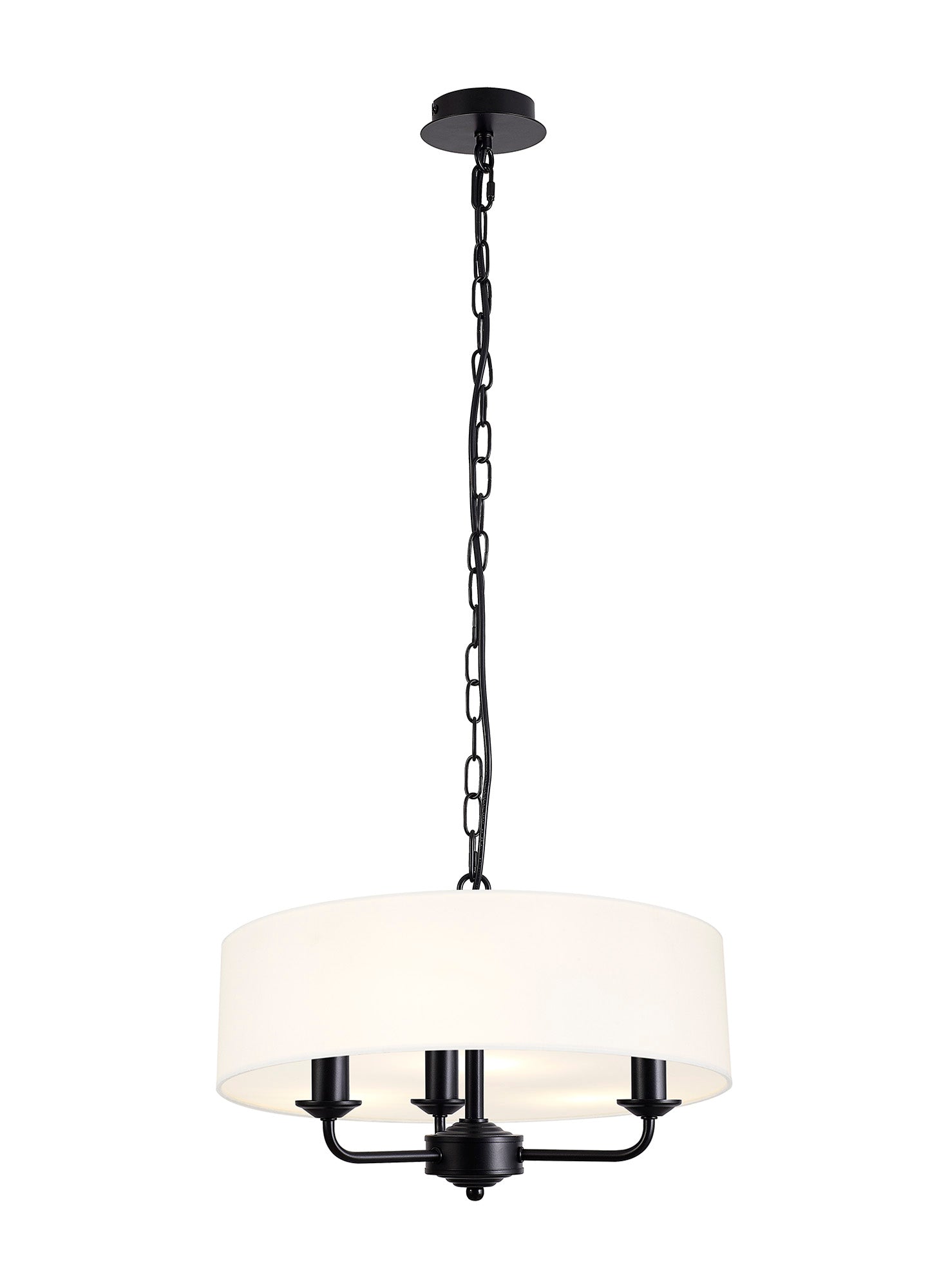 Banyan 3 Light Hanging Shade Lights Various Colurs, Faux Silk Shade, IP20