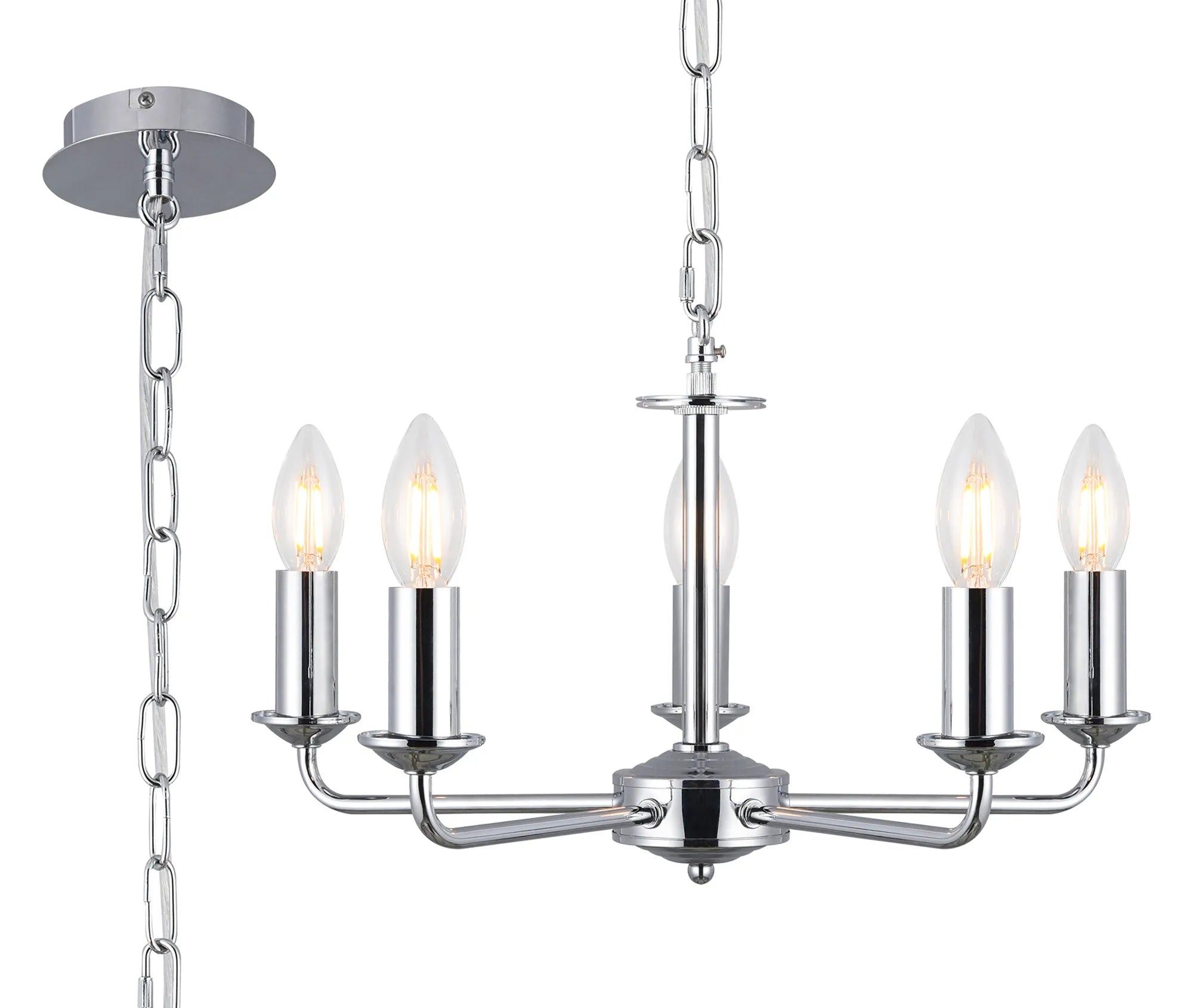 Banyan 5 Light Multi Arm Pendant Without Shade Antique Brass/ Polished Chrome/ Gold