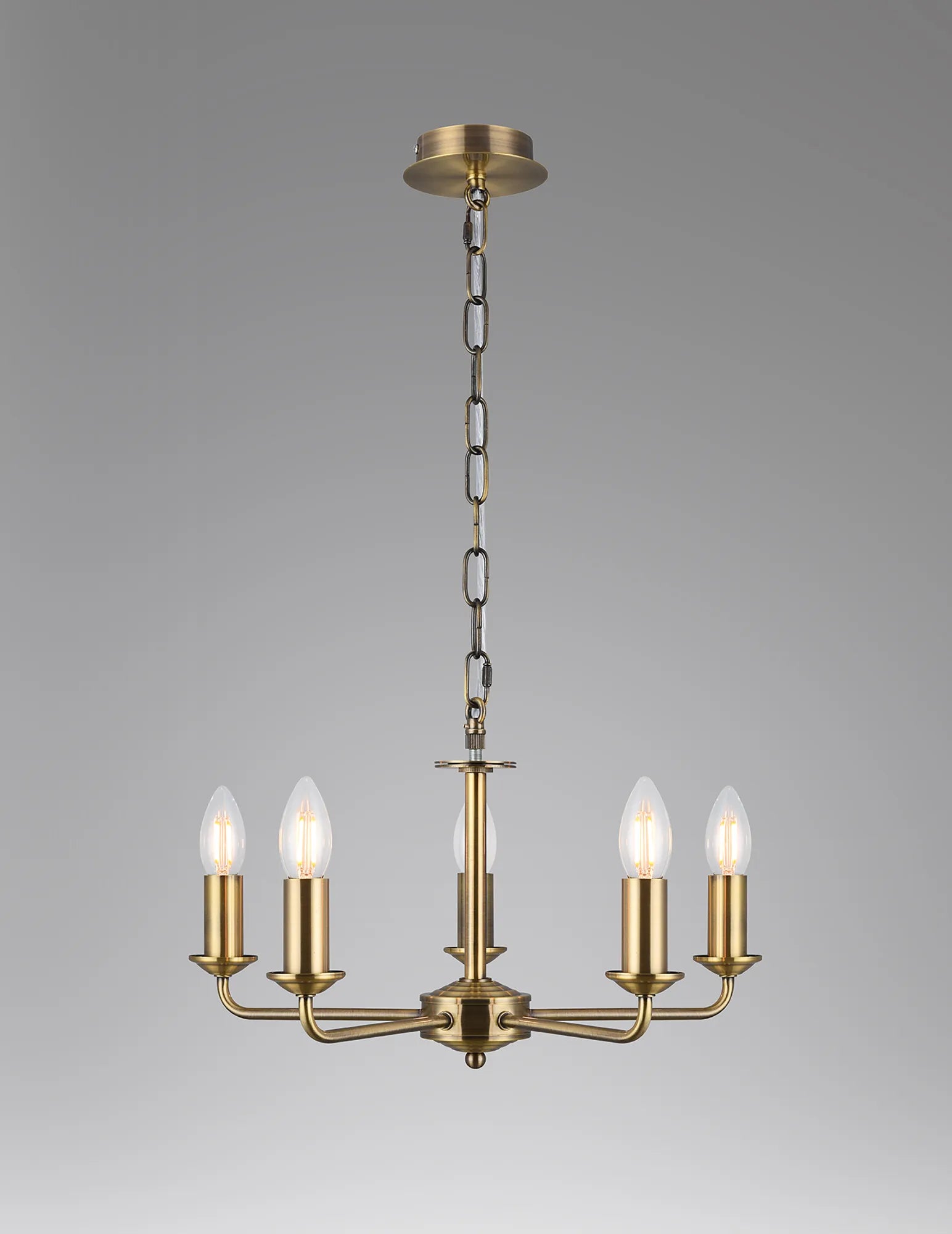 Banyan 5 Light Multi Arm Pendant Without Shade Antique Brass/ Polished Chrome/ Gold