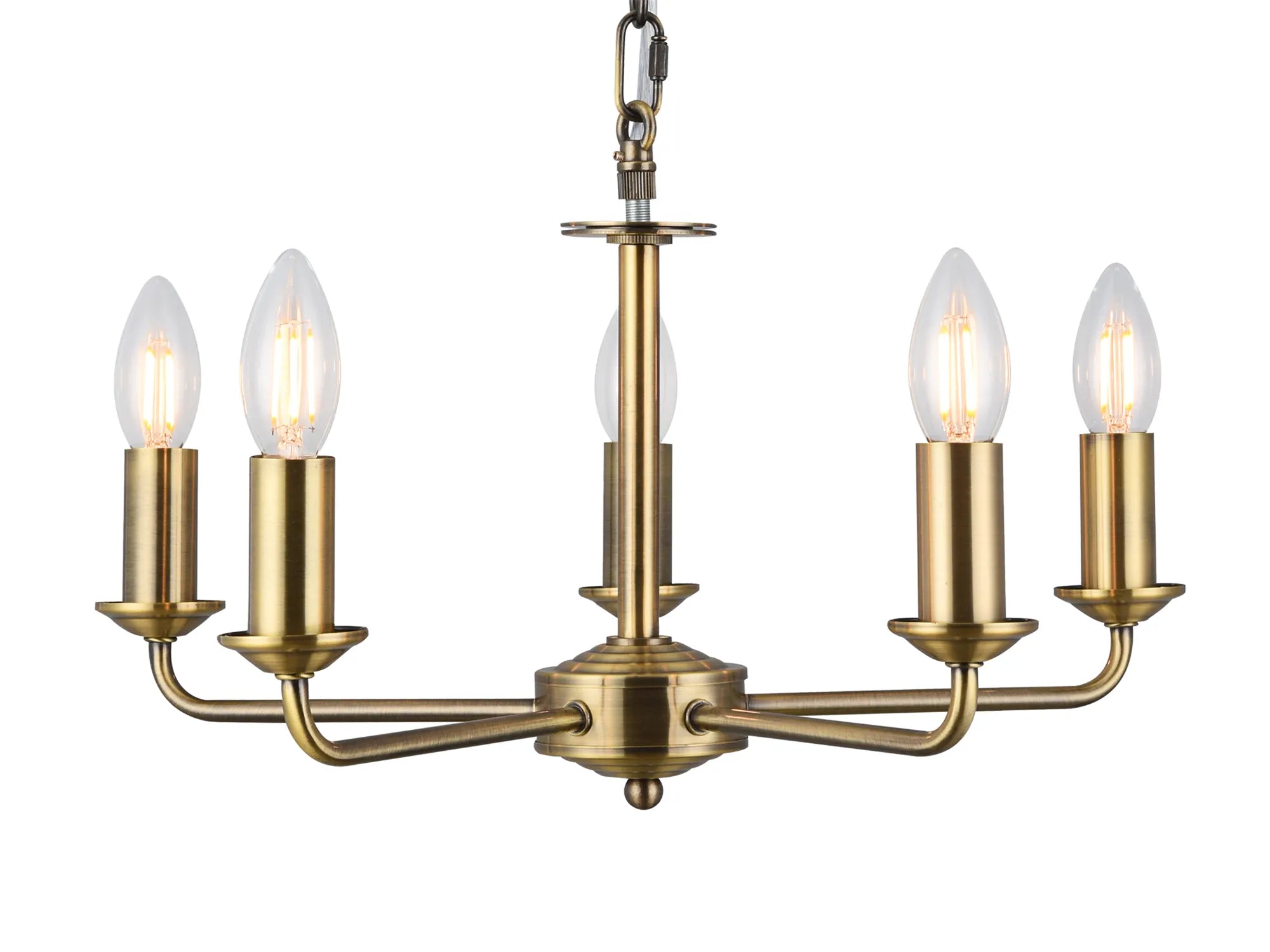 Banyan 5 Light Multi Arm Pendant Without Shade Antique Brass/ Polished Chrome/ Gold