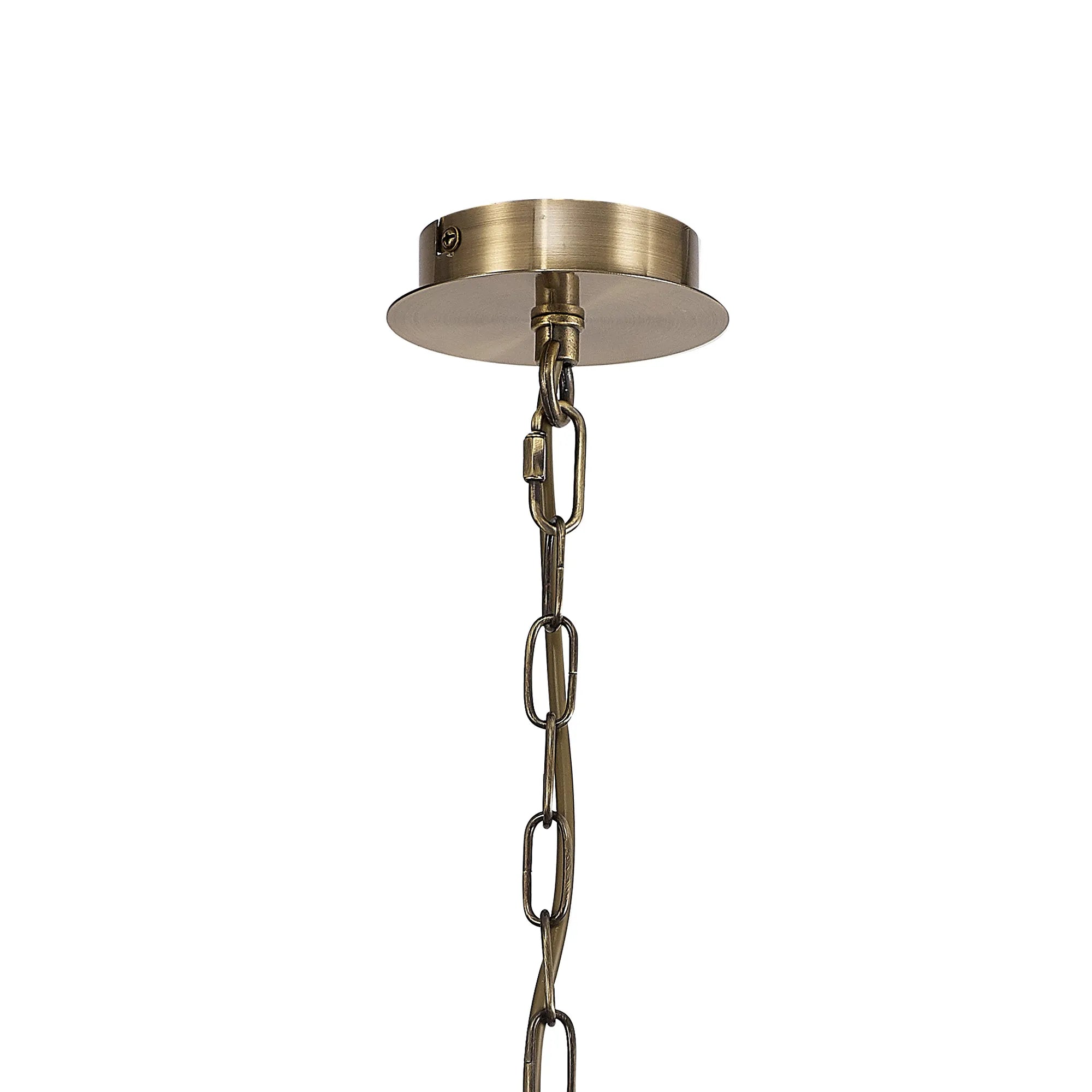 Banyan 6 Light Multi Arm Pendant/Semi Flush Without Shade, c/w 1.5m Chain, E14 Antique Brass