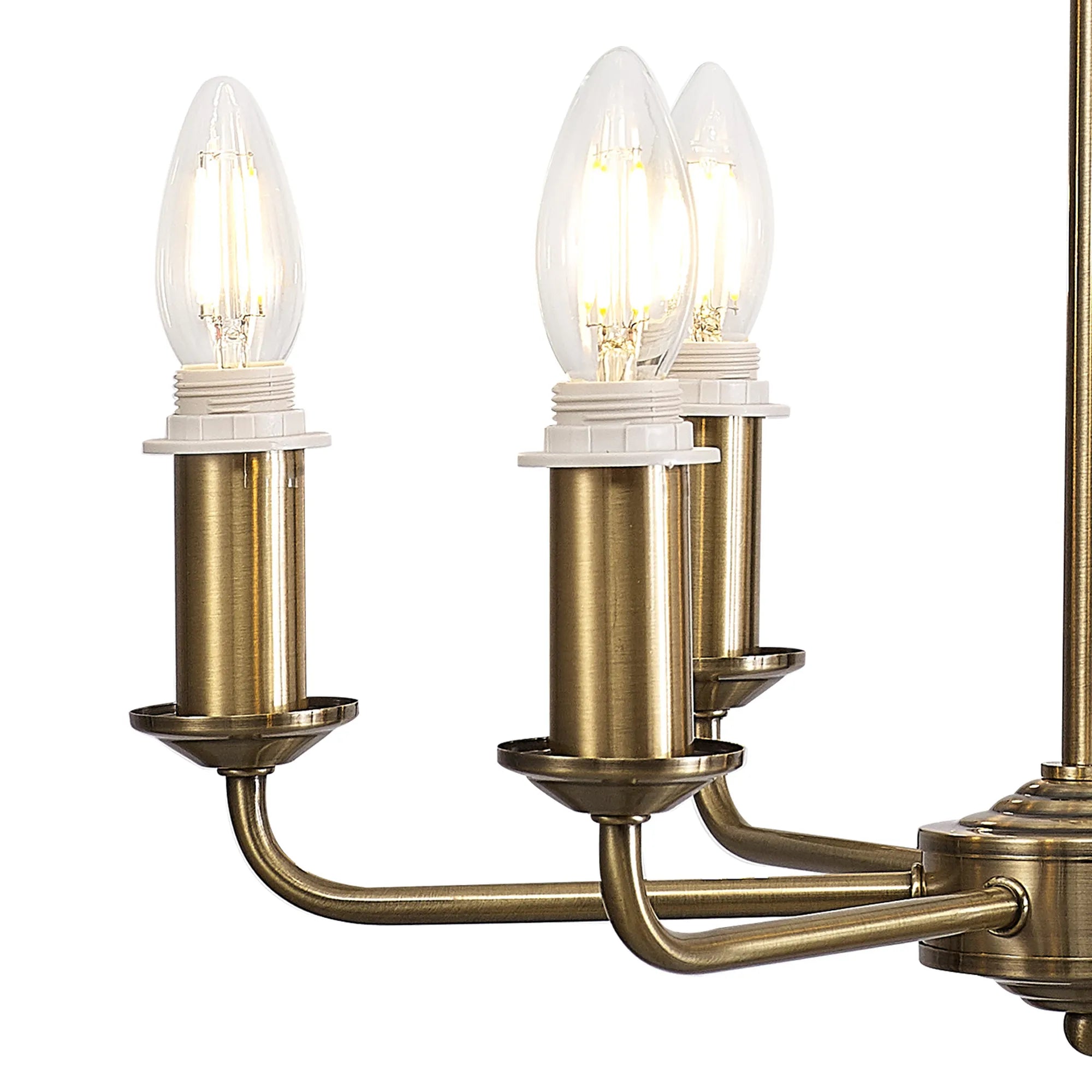 Banyan 6 Light Multi Arm Pendant/Semi Flush Without Shade, c/w 1.5m Chain, E14 Antique Brass