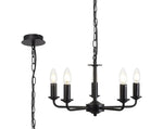 Banyan 5 Light Multi Arm Pendant Without Shade Matt Black