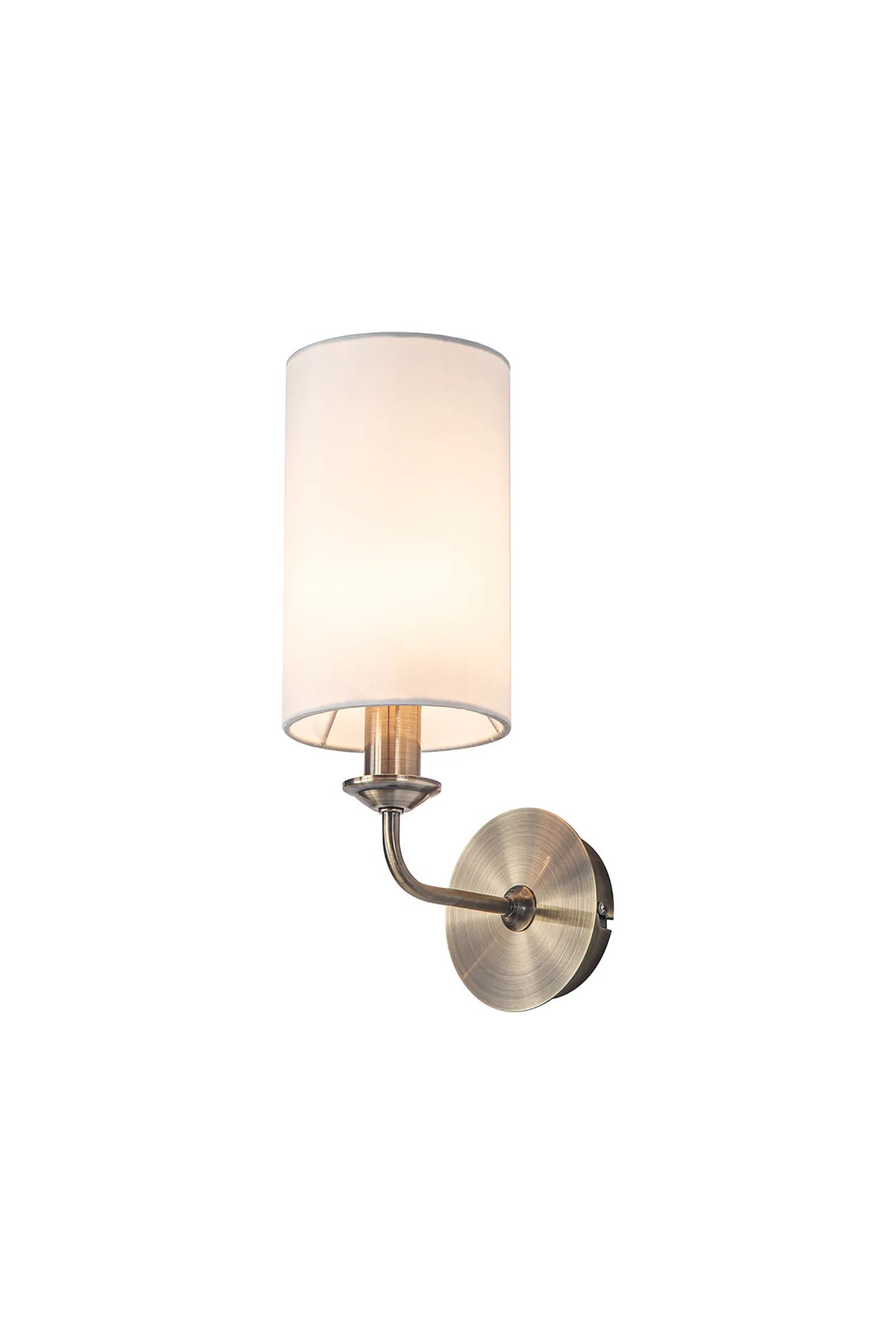 Banyan 1L Switched  Wall Light E14 With Antique Brass With Various Glass Shade Colours IP20