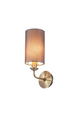 Banyan 1L Switched  Wall Light E14 With Antique Brass With Various Glass Shade Colours IP20