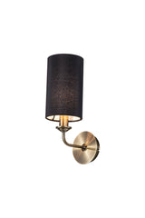 Banyan 1L Switched  Wall Light E14 With Antique Brass With Various Glass Shade Colours IP20