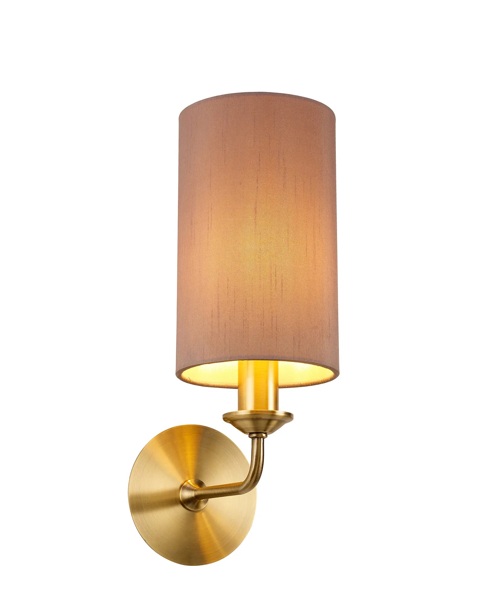 Banyan 1L Switched  Wall Light E14 With Antique Brass With Various Glass Shade Colours IP20