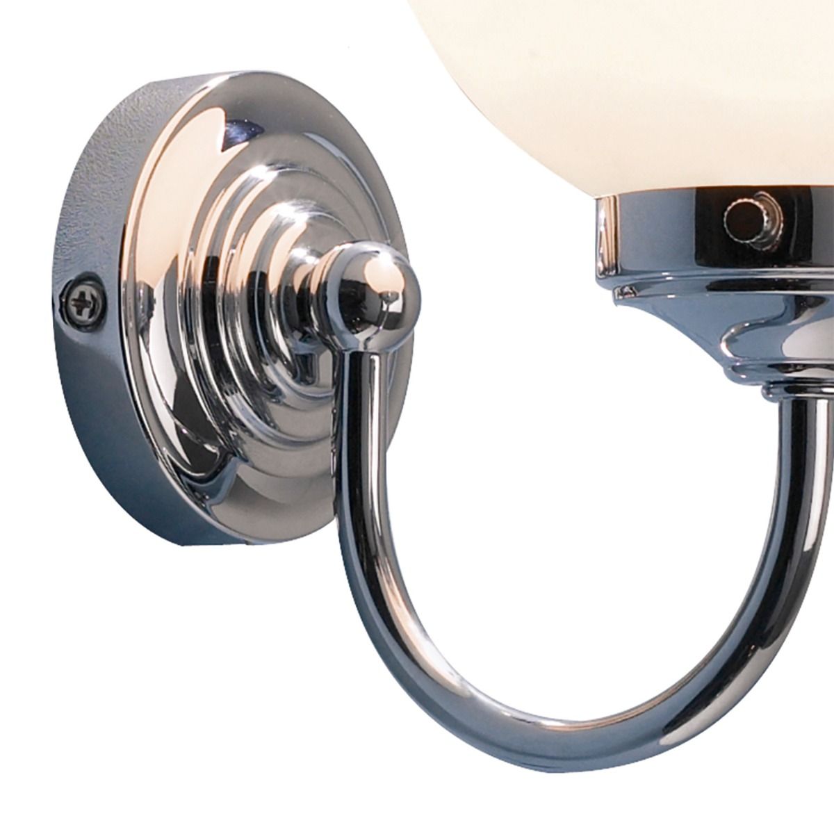 Barclay Bathroom Wall Light Antique Brass/Polished Chrome Opal Glass IP44