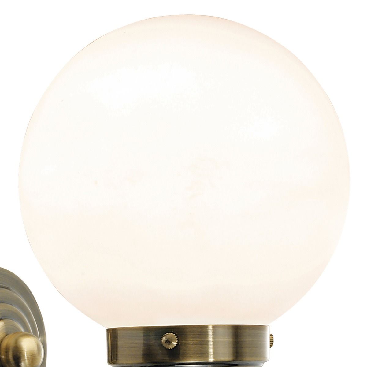 Barclay Bathroom Wall Light Antique Brass/Polished Chrome Opal Glass IP44