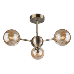 Barbara 3Lt/5Lt Semi Flush- Antique Brass & Satin Chrome Finishes