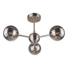 Barbara 3Lt/5Lt Semi Flush- Antique Brass & Satin Chrome Finishes