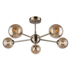 Barbara 3Lt/5Lt Semi Flush- Antique Brass & Satin Chrome Finishes