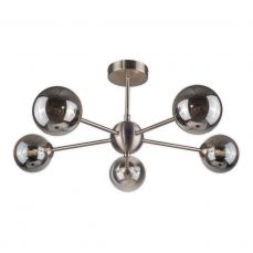 Barbara 3Lt/5Lt Semi Flush- Antique Brass & Satin Chrome Finishes