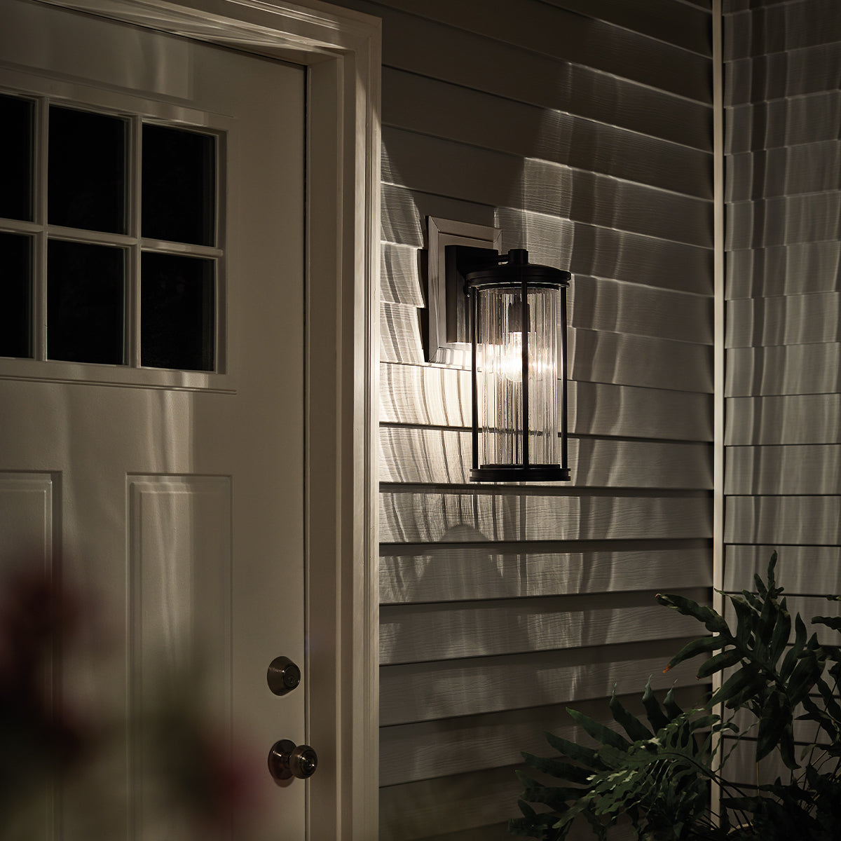 Barras Medium Wall Lantern - Black Finish
