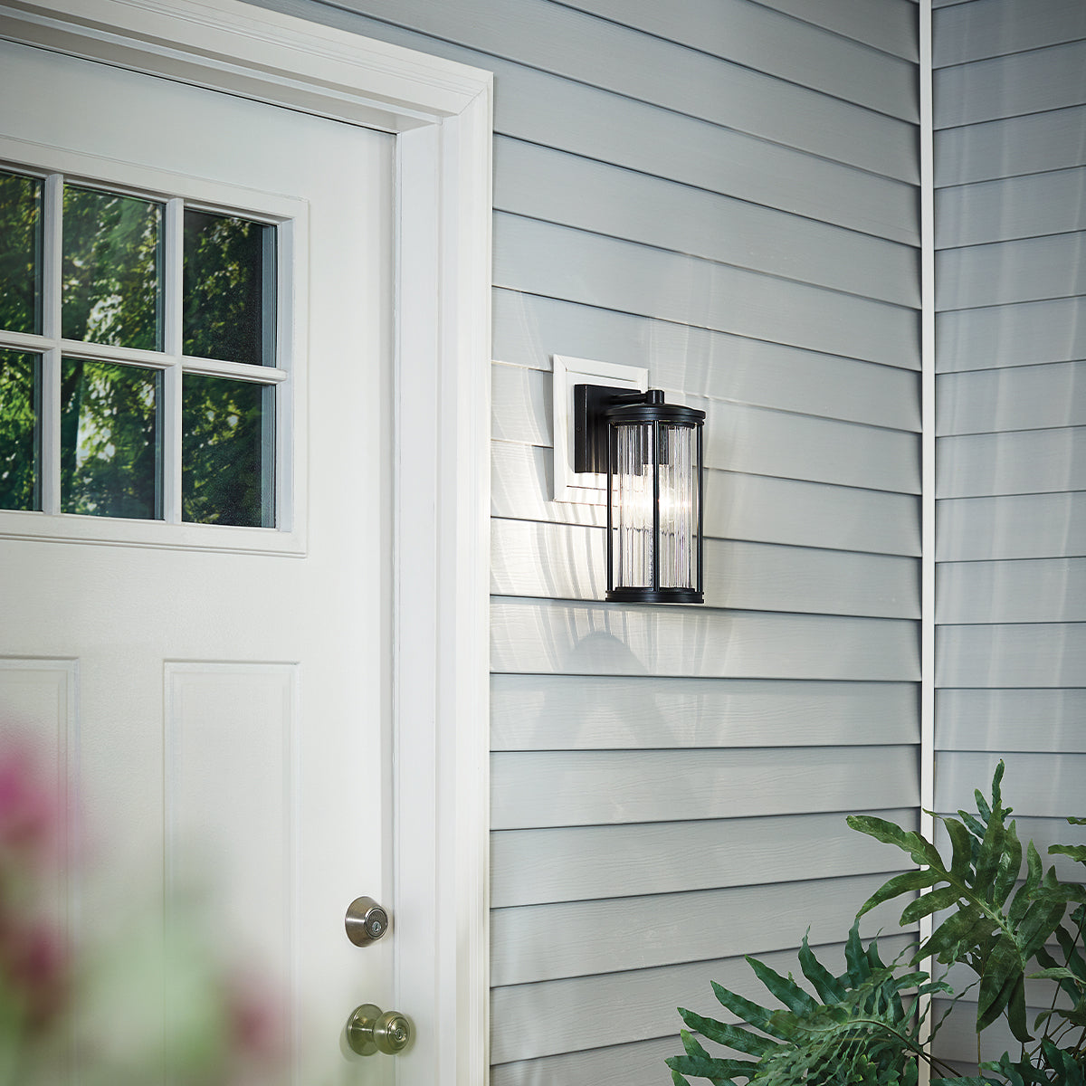 Barras Small Wall Lantern - Black Finish