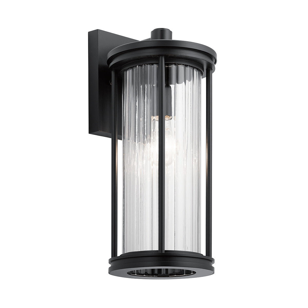 Barras Medium Wall Lantern - Black Finish