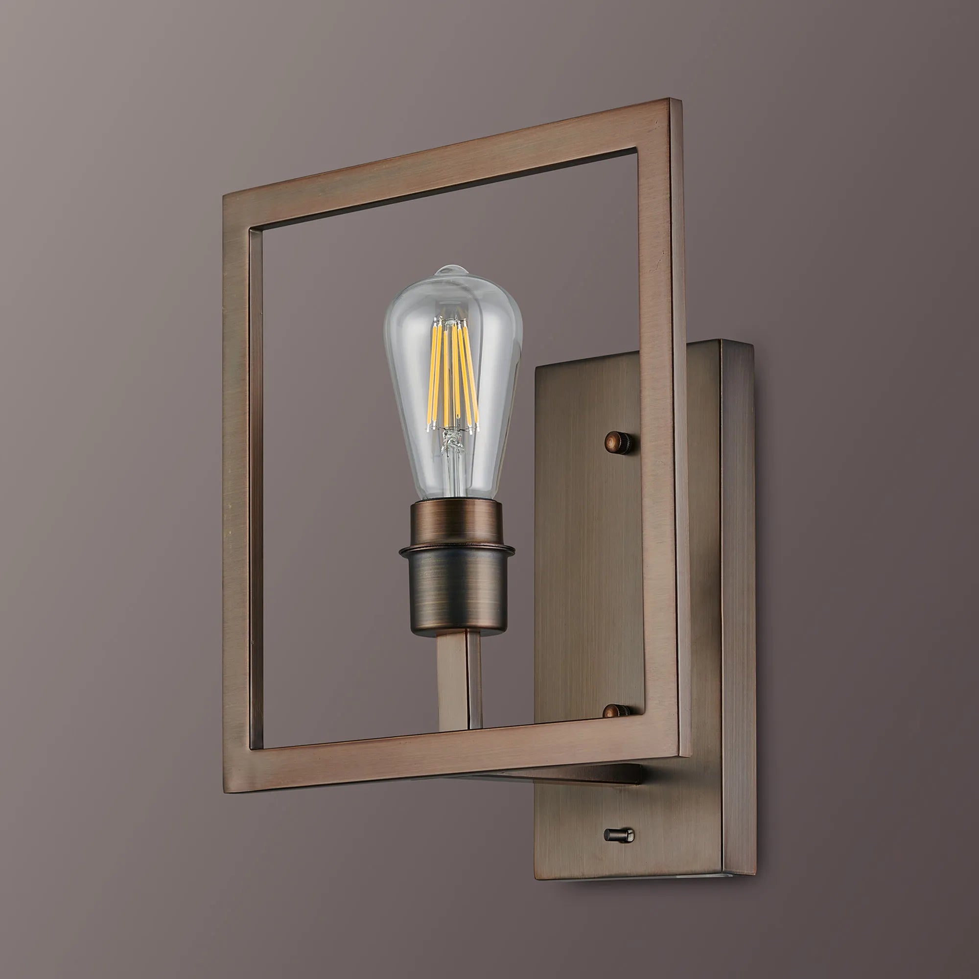 Braxton Wall Lamp Switched (FRAME ONLY) Without Shade, 1 Light E27