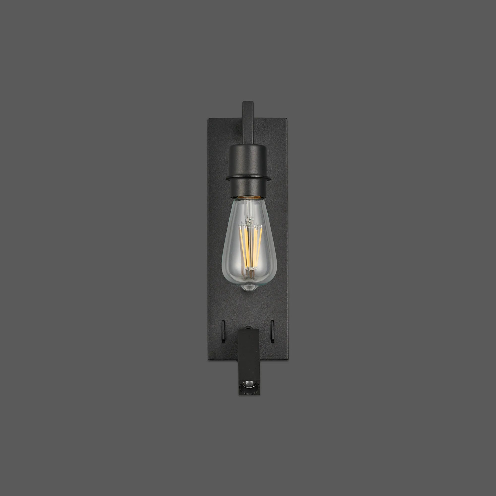 Braxton Wall Lamp (FRAME ONLY) Without Shade, 1 Light E27 + Reading Light USB-A & USB-C 3W LED, 3000K, 270lm