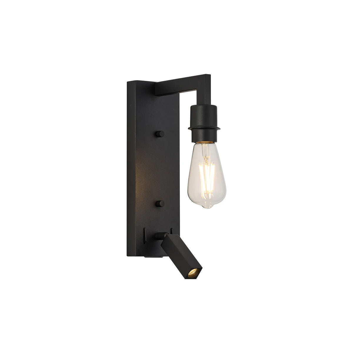 Braxton Wall Lamp (FRAME ONLY) Without Shade, 1 Light E27 + Reading Light USB-A & USB-C 3W LED, 3000K, 270lm