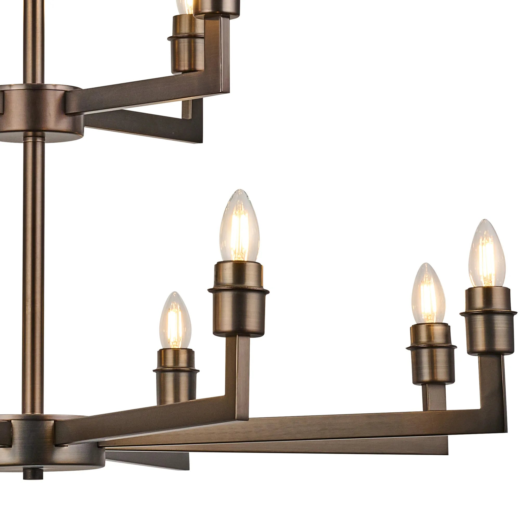 Braxton Multi Arm 2 Tier Pendant Without Shade, 4 + 8 Light E27 Frame Only