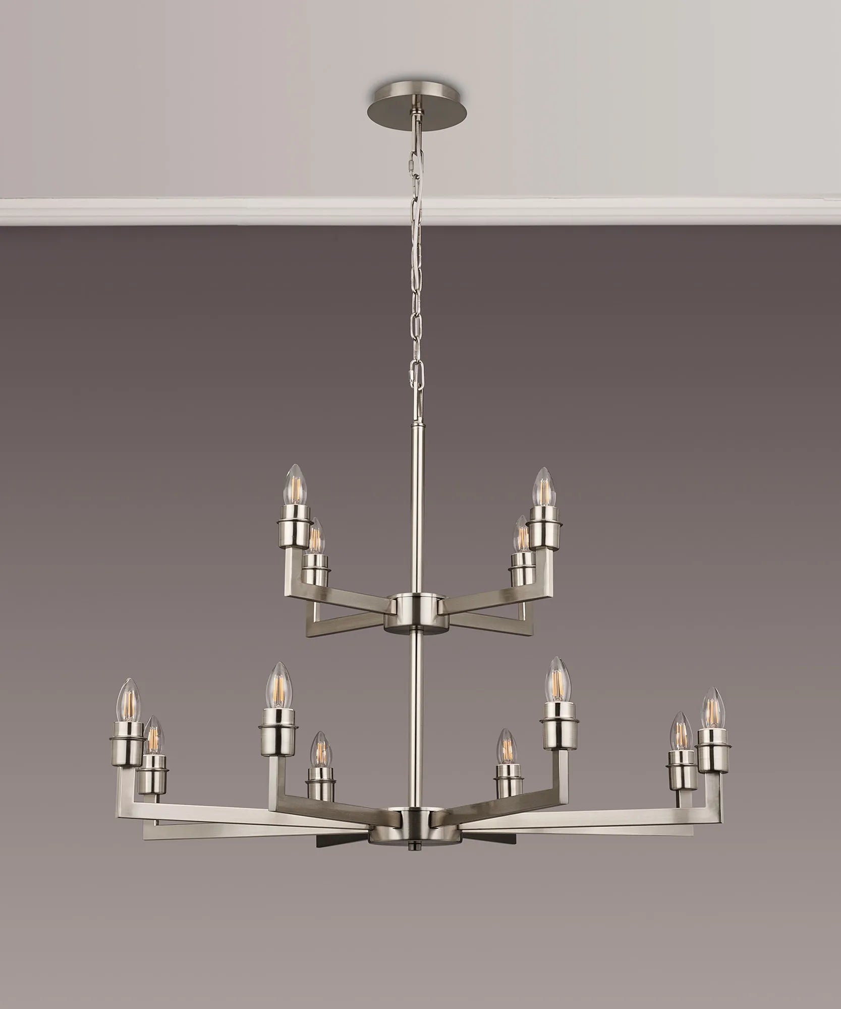 Braxton 12Lt Multi-Arm Pendant Without Shade - Bronze/Black/Nickel