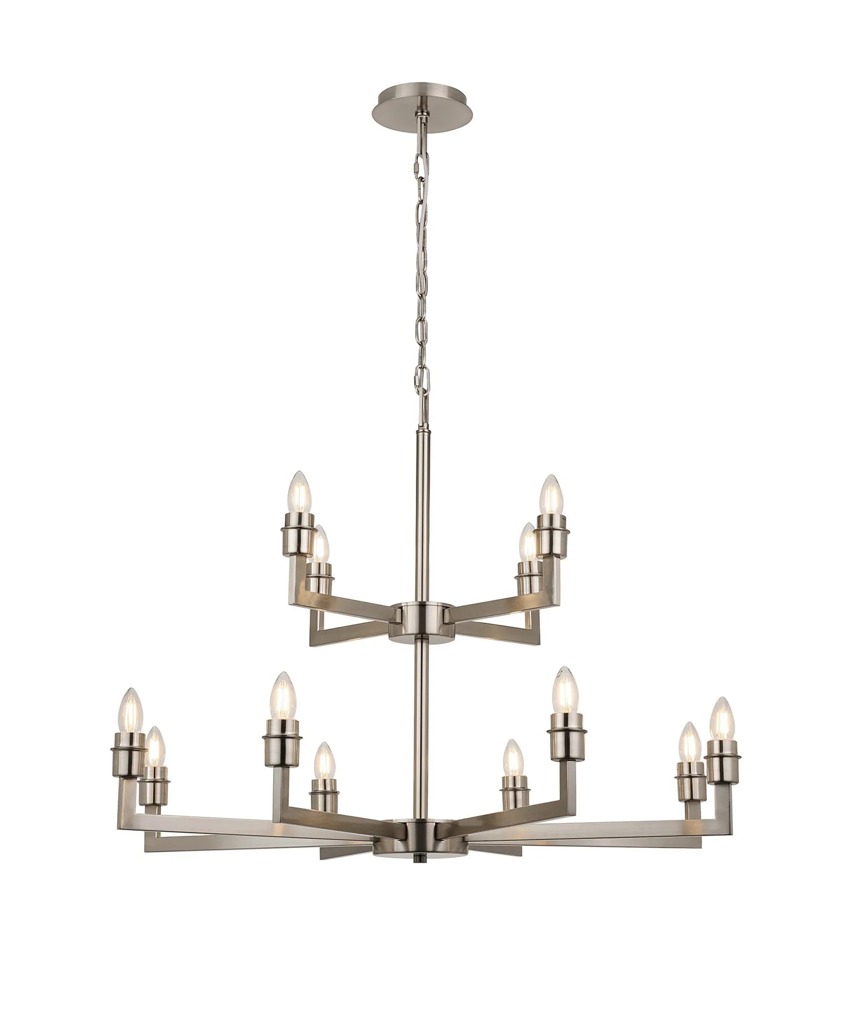 Braxton 12Lt Multi-Arm Pendant Without Shade - Bronze/Black/Nickel