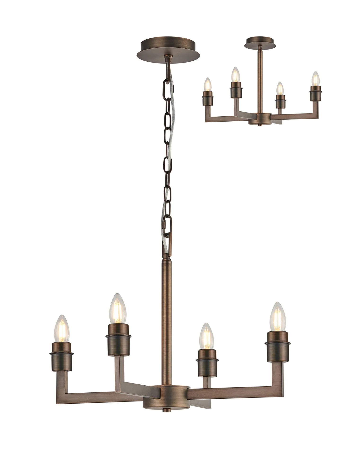 Braxton Adjustable Multi Arm Pendant/Semi Ceiling (FRAME ONLY) Without Shade
