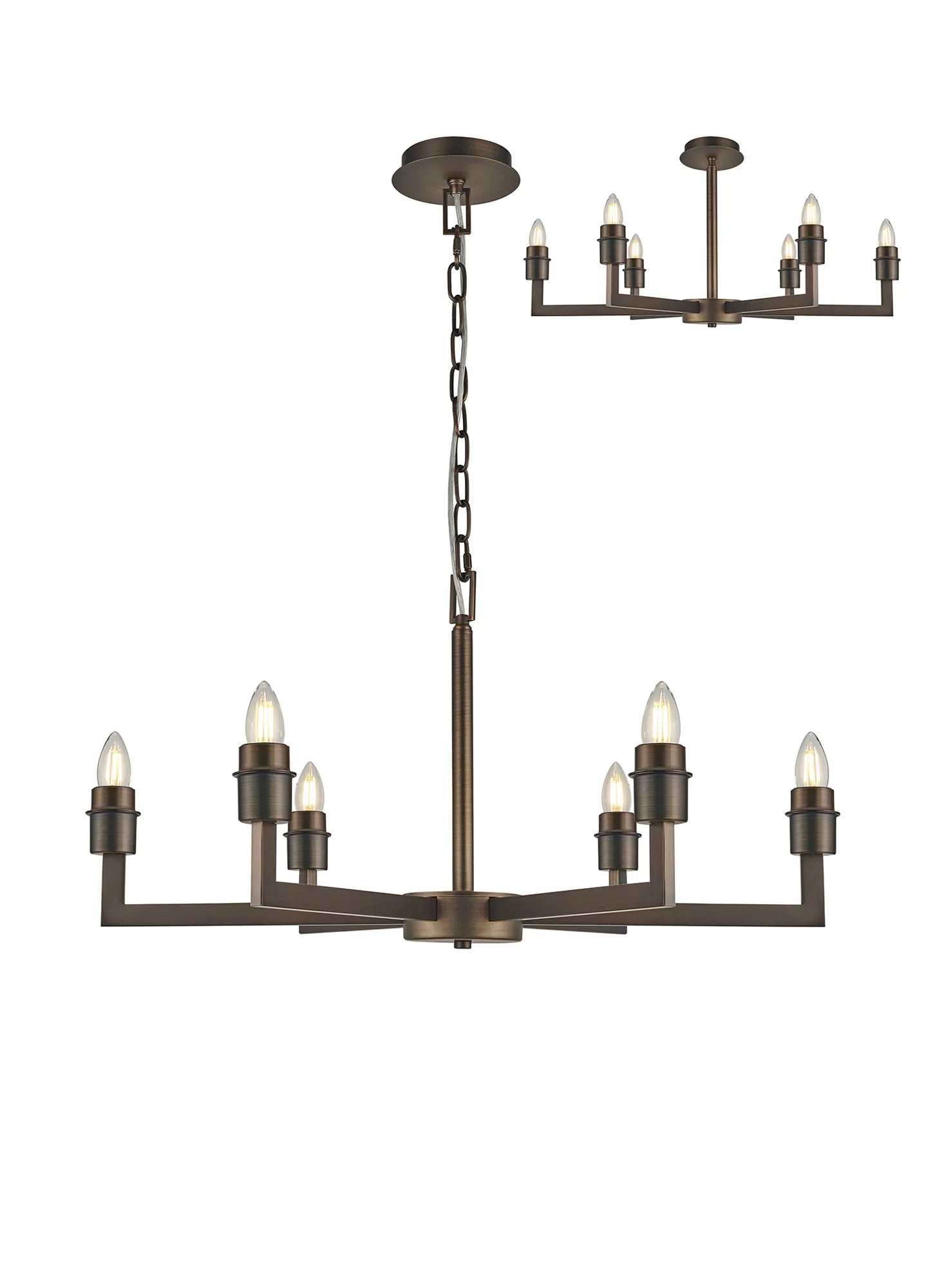 Braxton Adjustable Multi Arm Pendant/Semi Ceiling (FRAME ONLY) Without Shade