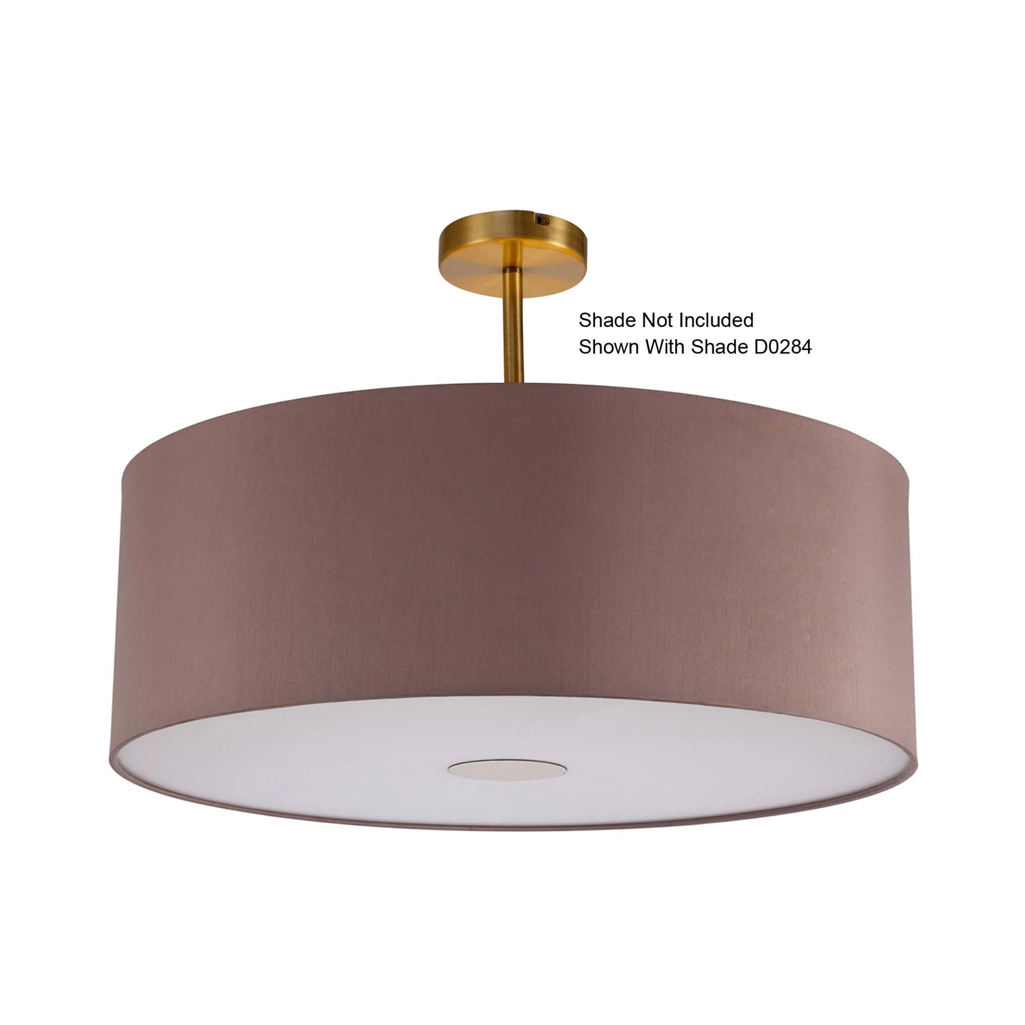 Baymont Antique Brass 1 Light E27 Universal Semi Flush Fixture, Suitable For A Vast Selection Of Shades