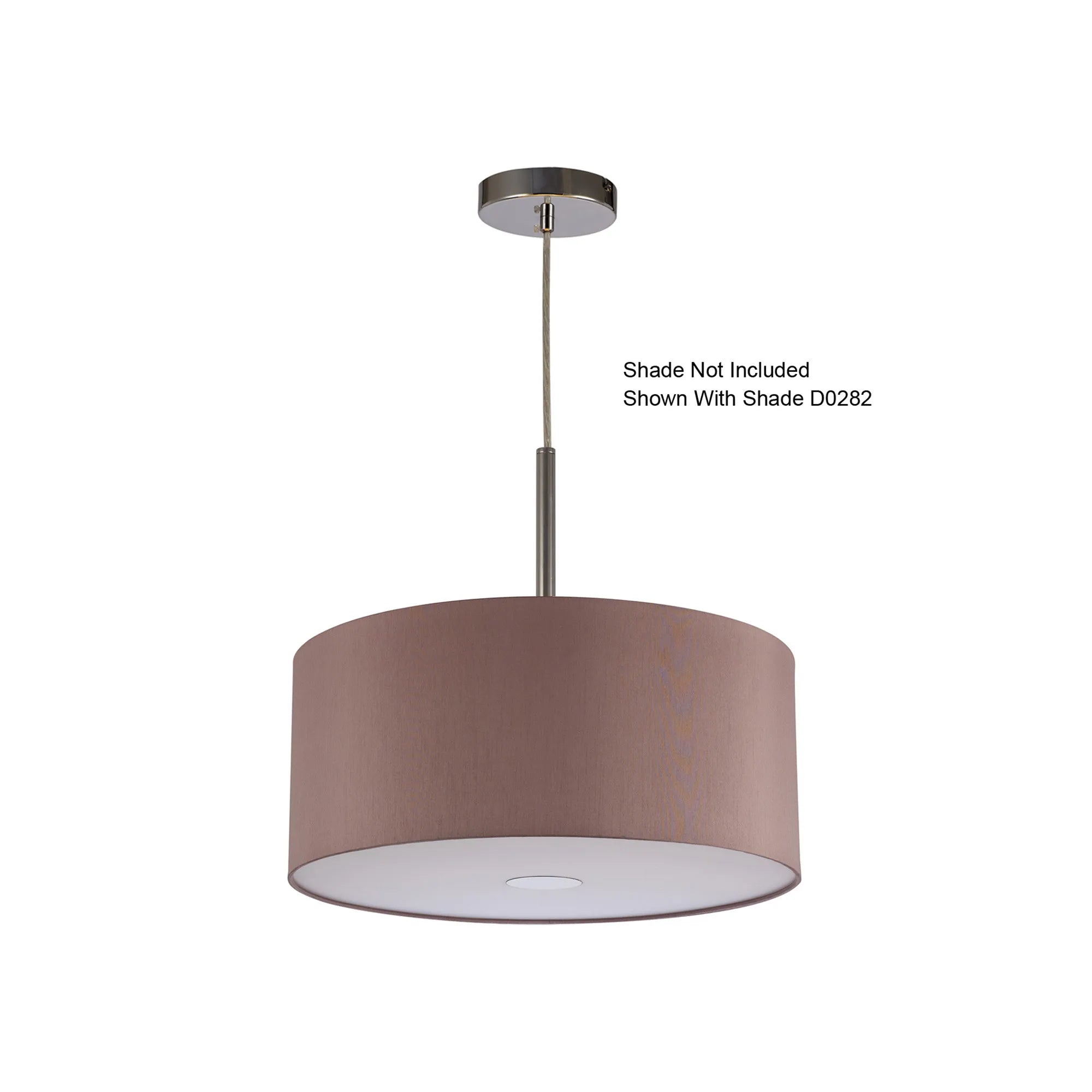 Baymont Polished Chrome 1 Light E27 Universal Single Pendant, Suitable For A Vast Selection Of Shades