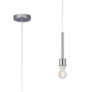 Baymont Polished Chrome 1 Light E27 Universal Single Pendant, Suitable For A Vast Selection Of Shades