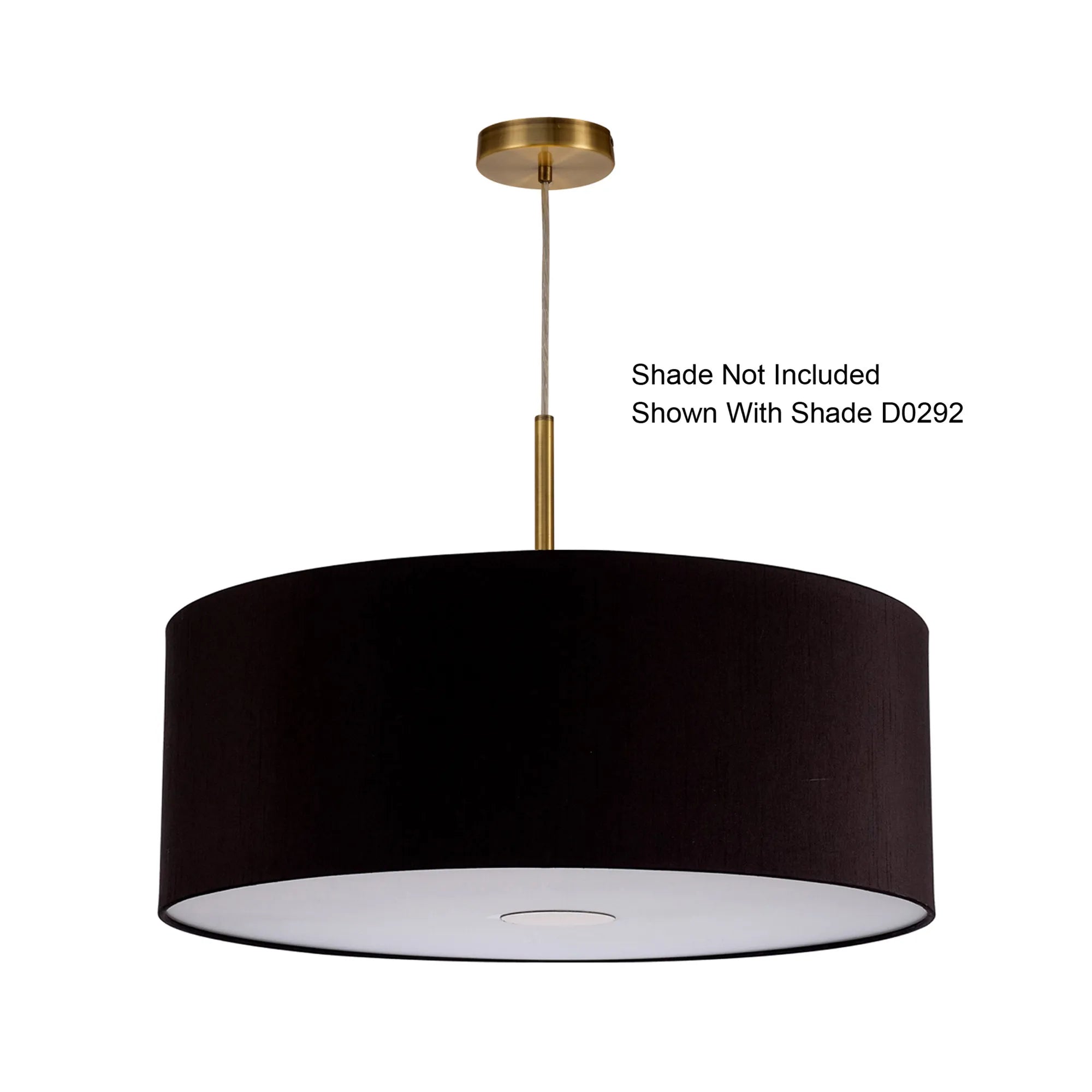 Baymont Antique Brass 1 Light E27 Universal Single Pendant, Suitable For A Vast Selection Of Shades