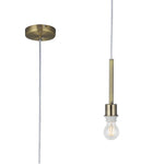 Baymont Antique Brass 1 Light E27 Universal Single Pendant, Suitable For A Vast Selection Of Shades