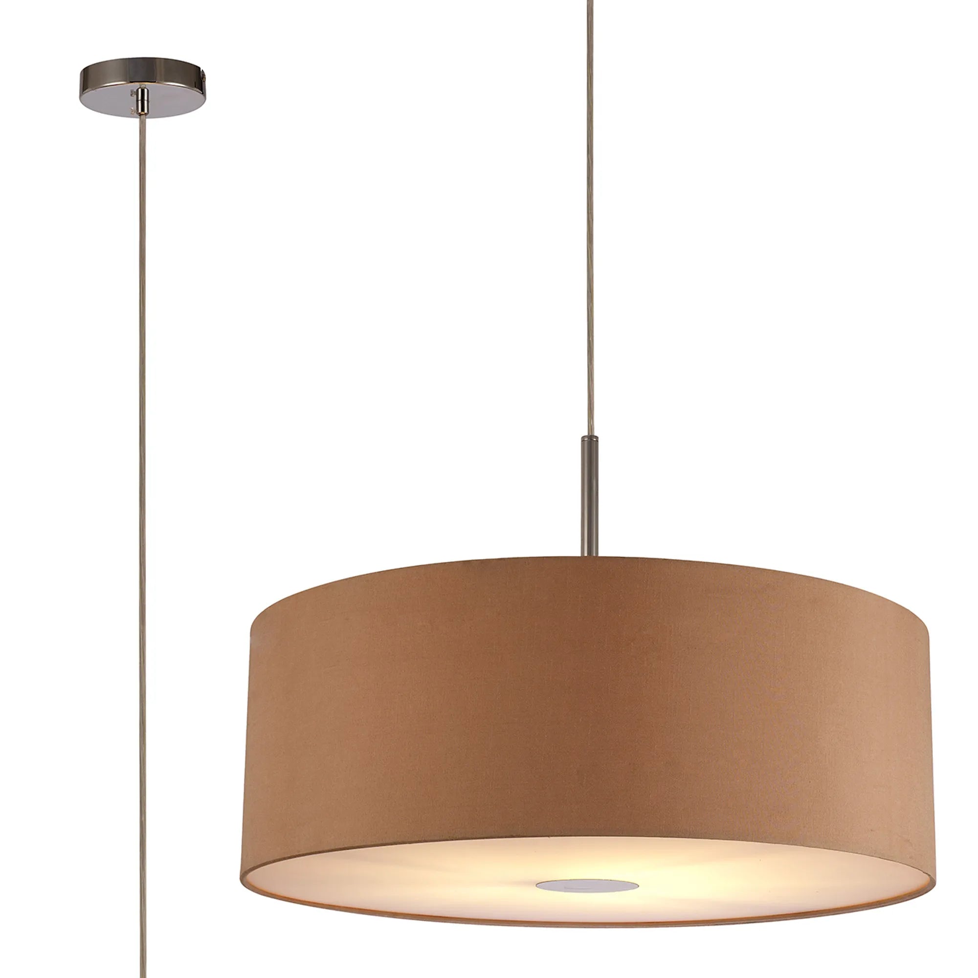 Baymont 1 Light 60cm Hanging Shade Lights Various Colurs,  Faux Silk Shade, IP20