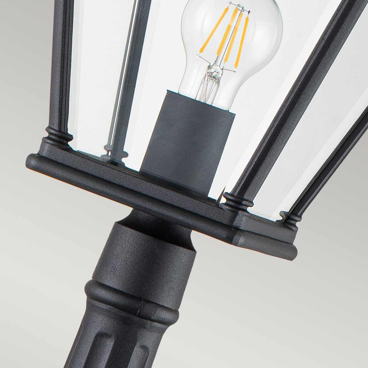 Bayview 1 Light Medium/Large Pillar Lantern - Black IP44 E27