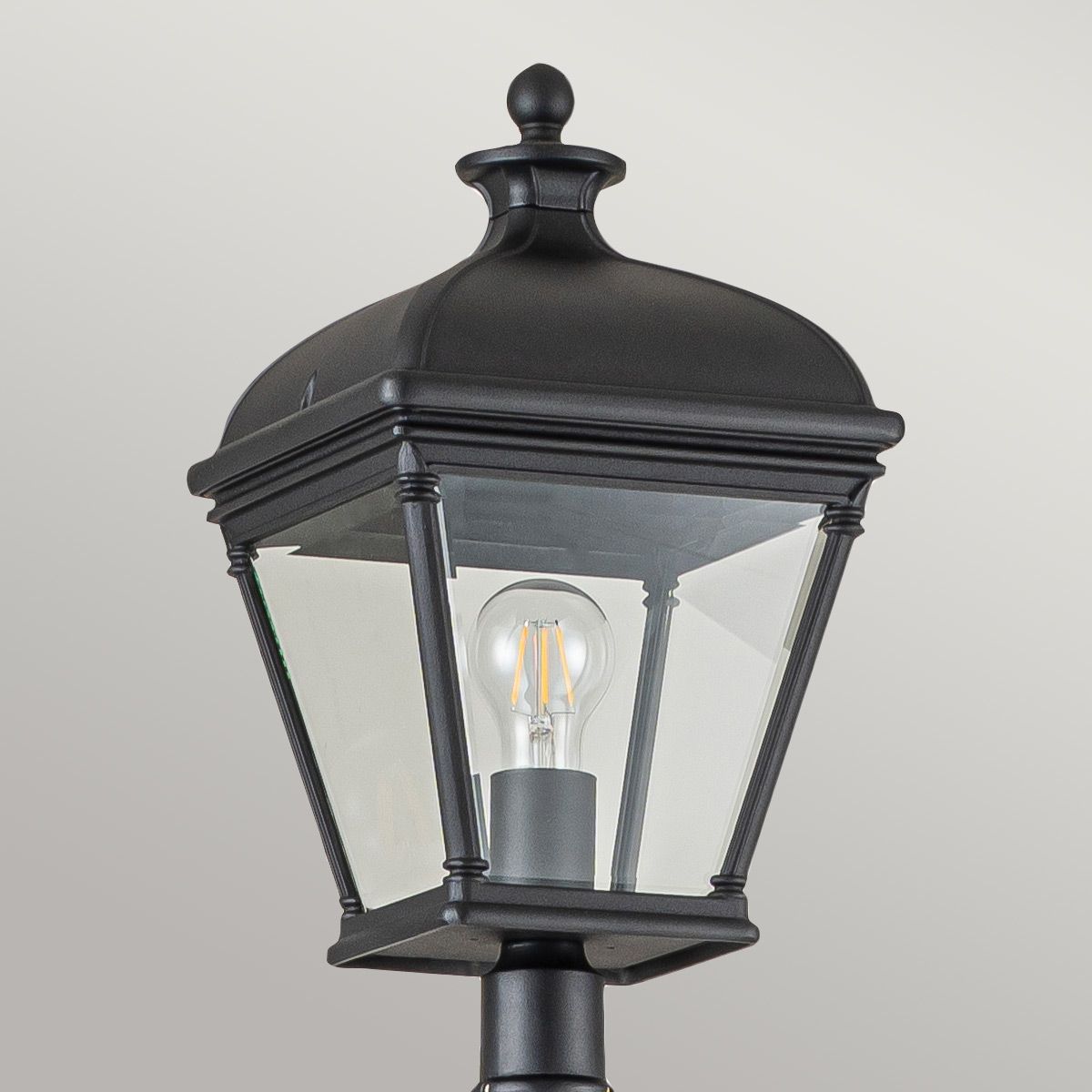 Bayview 1 Light Medium/Large Pillar Lantern - Black IP44 E27
