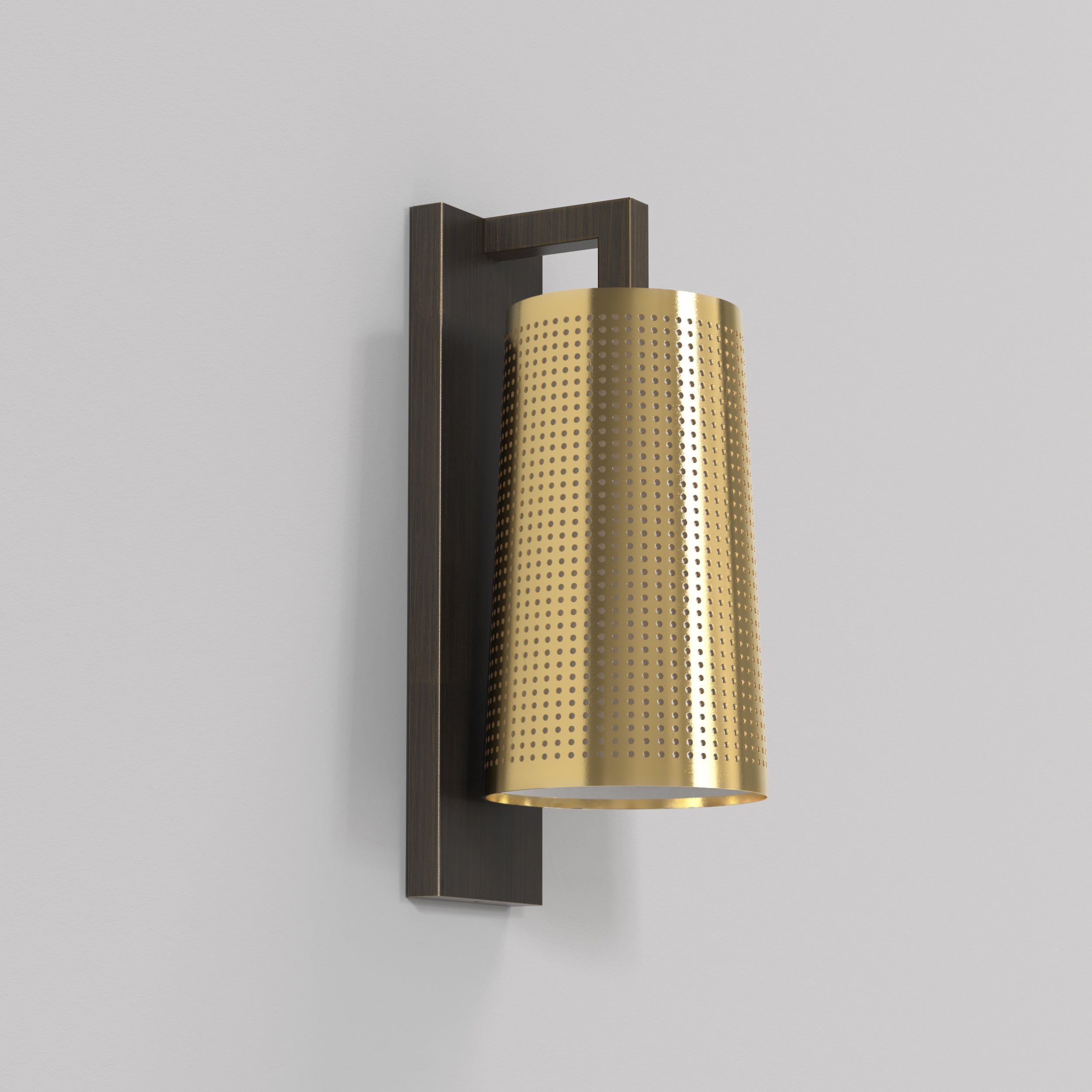Cone 195 Shade- White/ Natural Brass