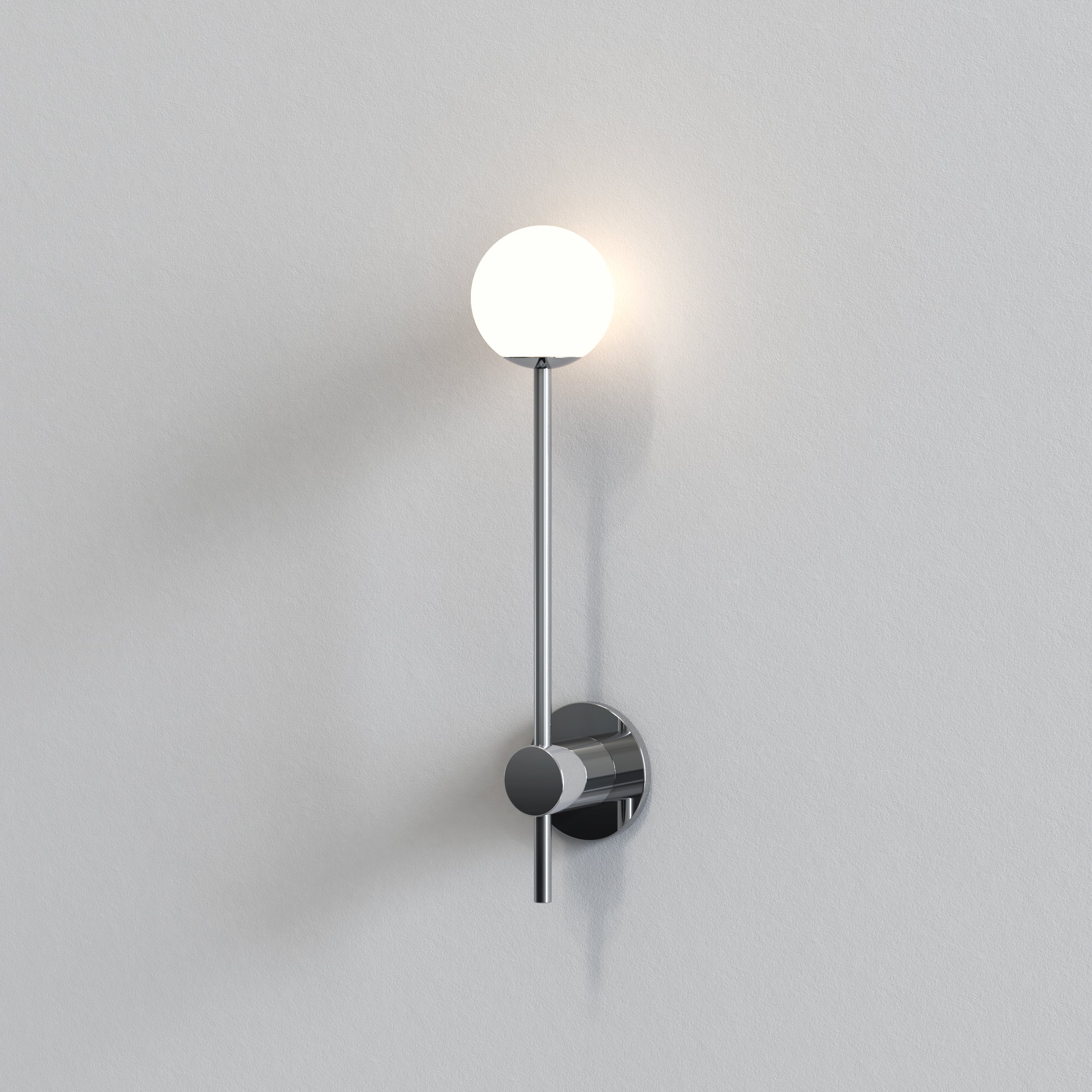 Orb Single Bathroom Wall Light- Polished Chrome/ Matt Black
