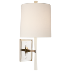 Refined Rib Sconce - China White/Brass