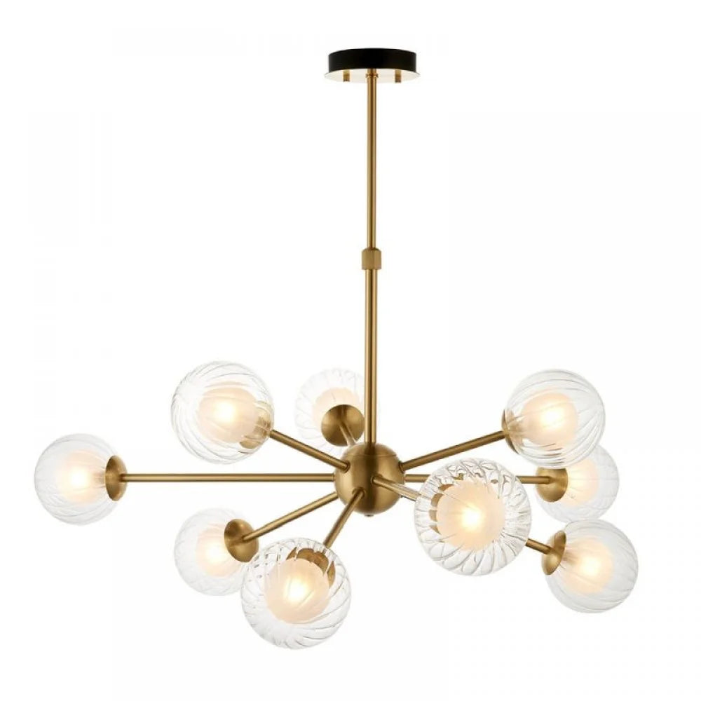 Muscovy 9Lt Multi-Arm Pendants - Satin Brass