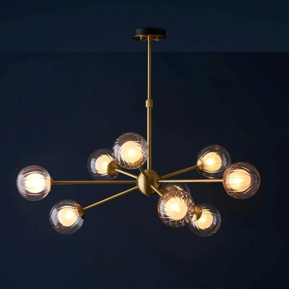 Muscovy 9Lt Multi-Arm Pendants - Satin Brass