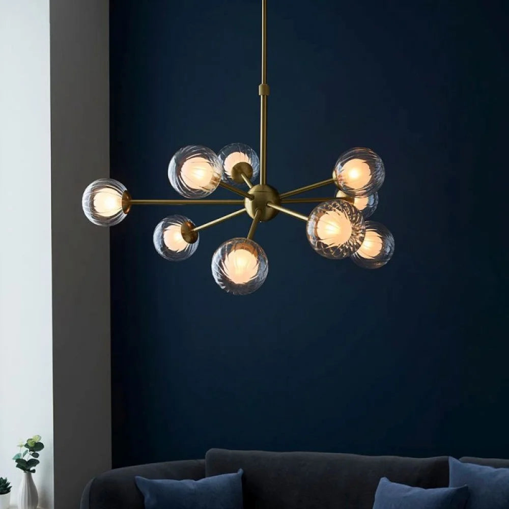 Muscovy 9Lt Multi-Arm Pendants - Satin Brass