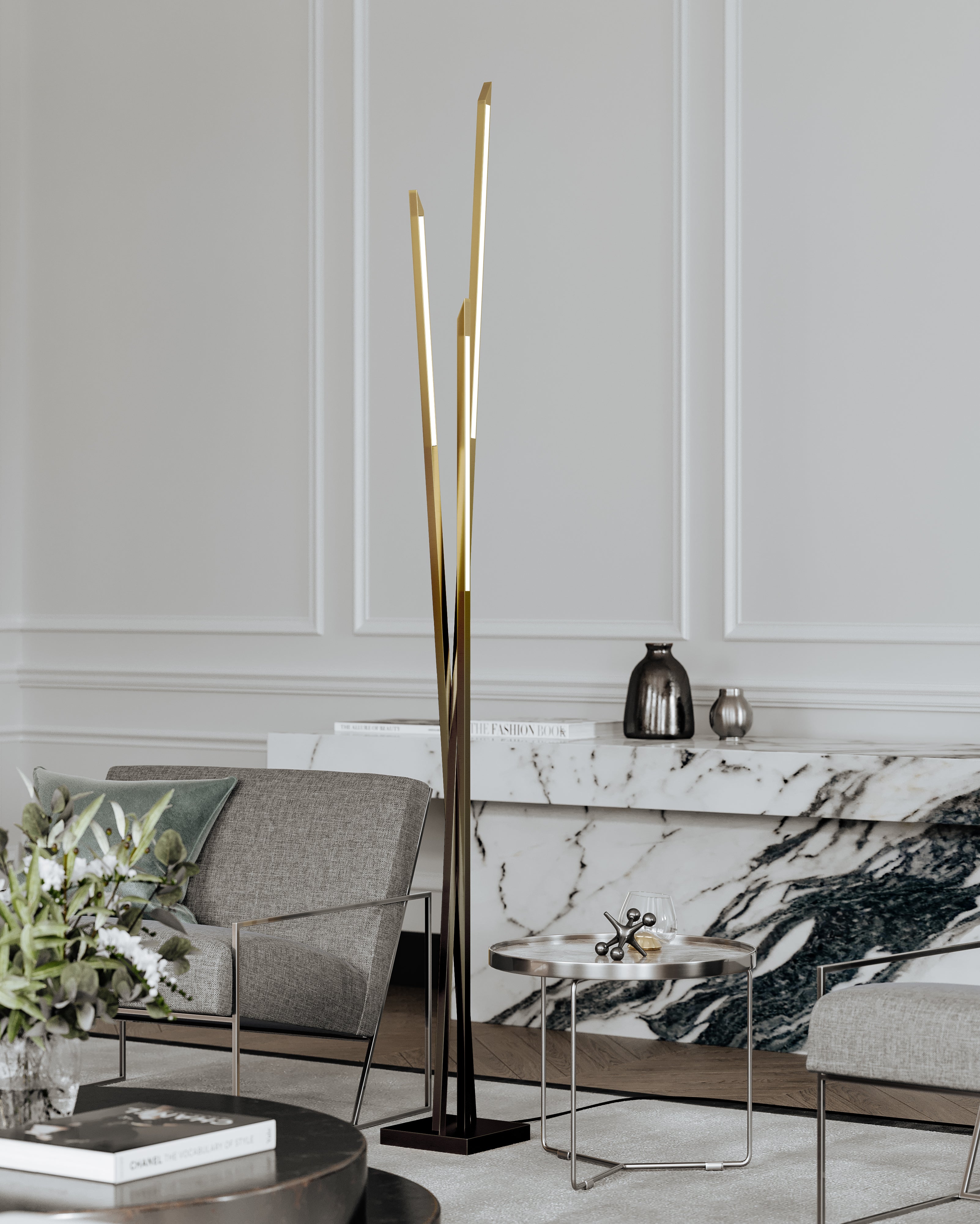 Gansevoort LED Floor Lamp - Gradient Brass